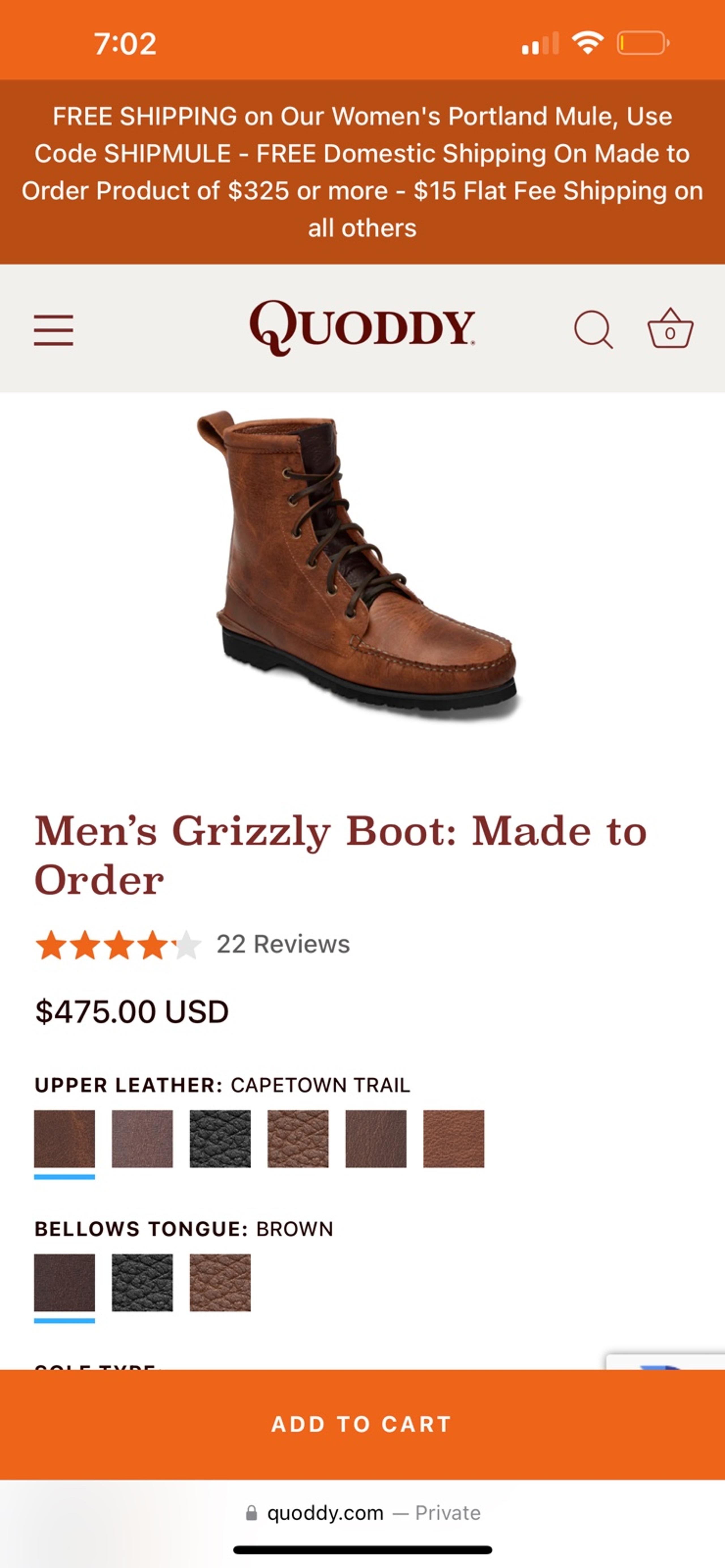 men’s grizzly boots - Quoddy