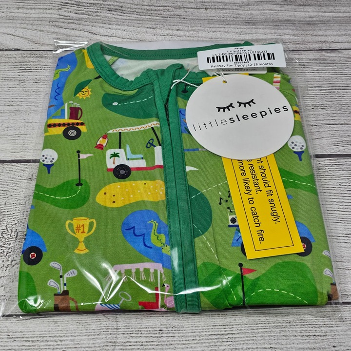 NIB Little Sleepies Fairway Fun Zippy Size 12-18 months