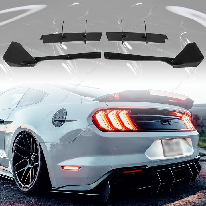 For 2018-2023 Mustang Rear Diffuser PG Style Gloss Black Brand New