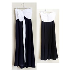 Wayne Clark strapless maxi evening gown party homecoming wedding guest black tie
