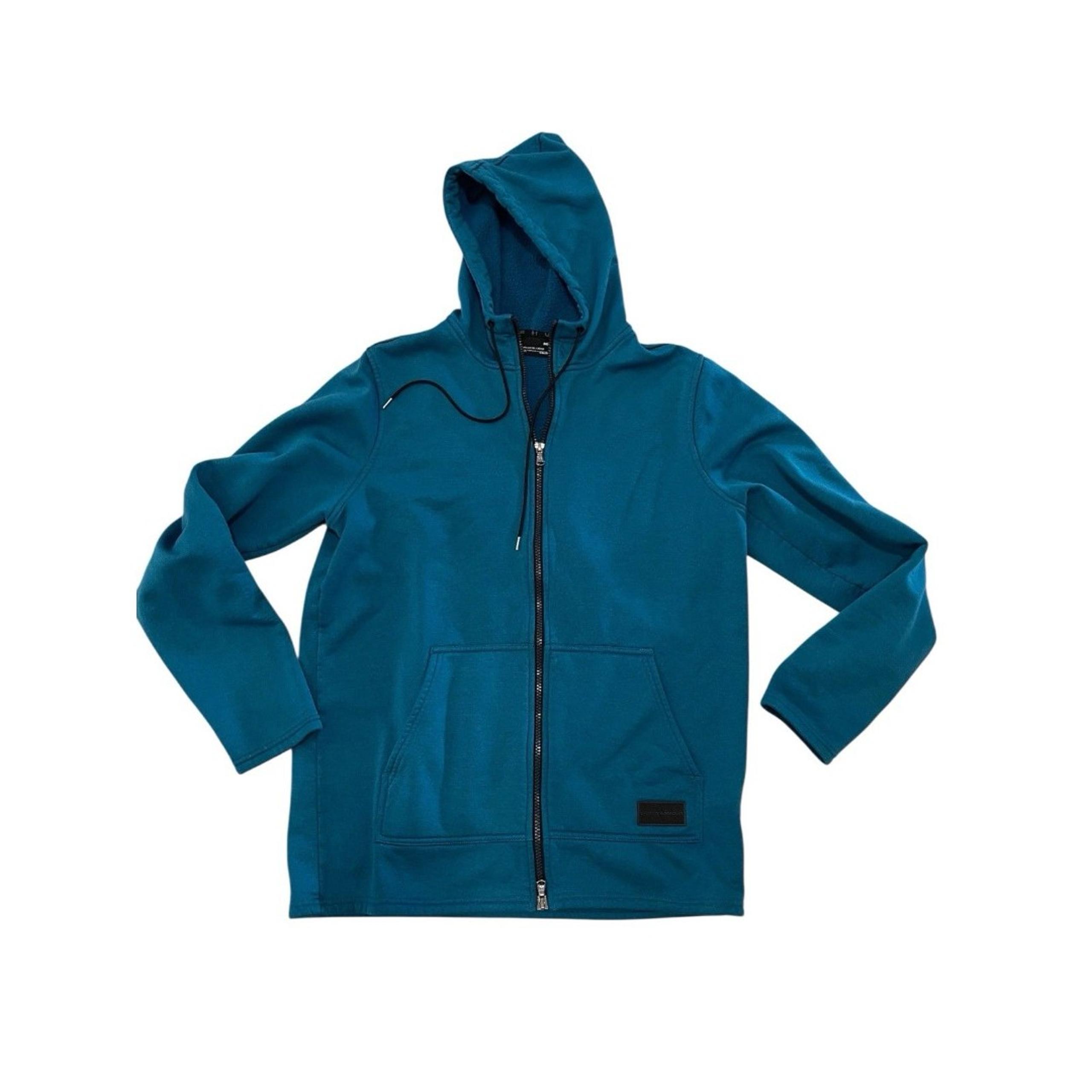 Under Armour Men Fitted ColdGear Hoodie Full Zip Teal Blue Sweatshirt Medium box