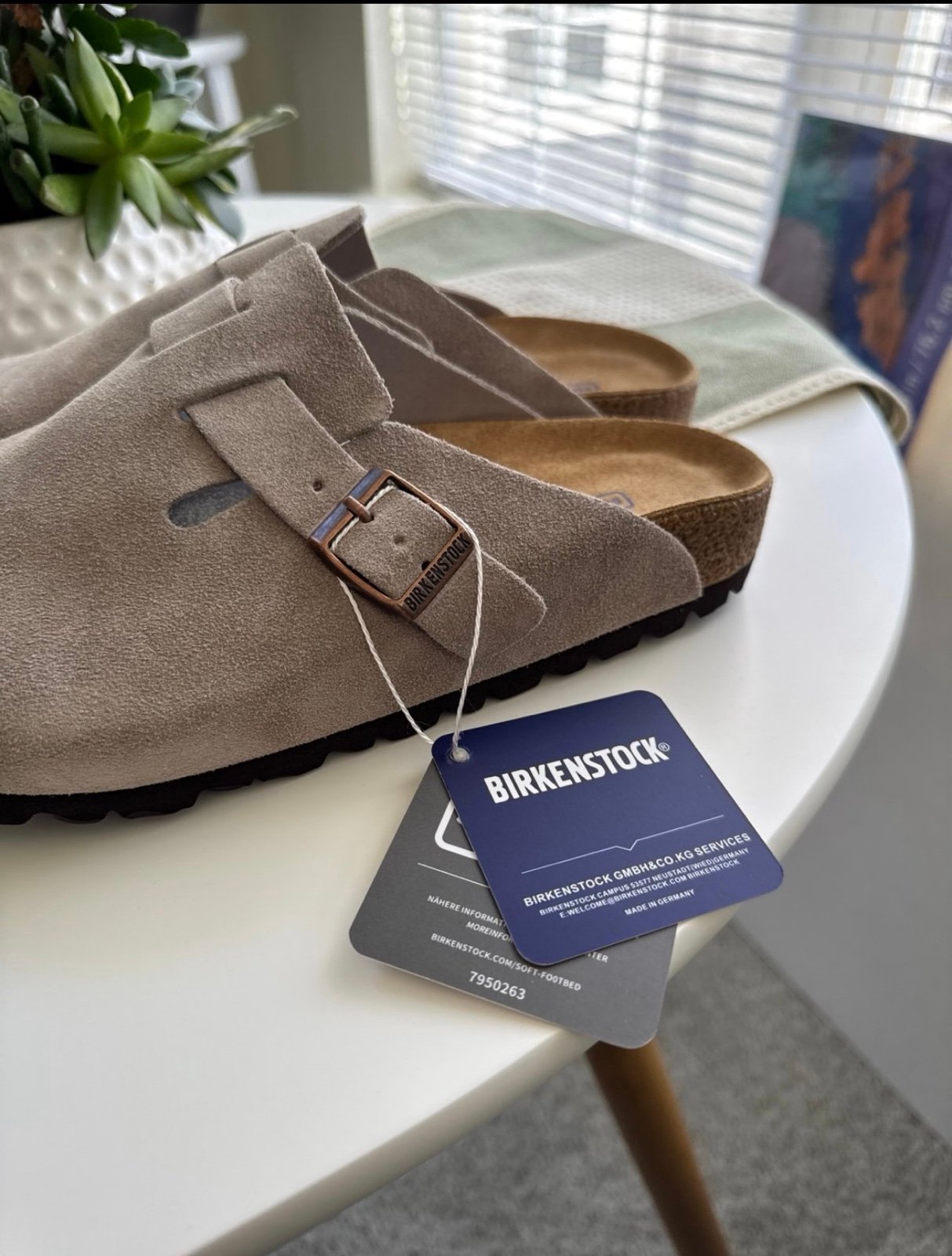 Birkenstock Boston Taupe Clogs - Size 38