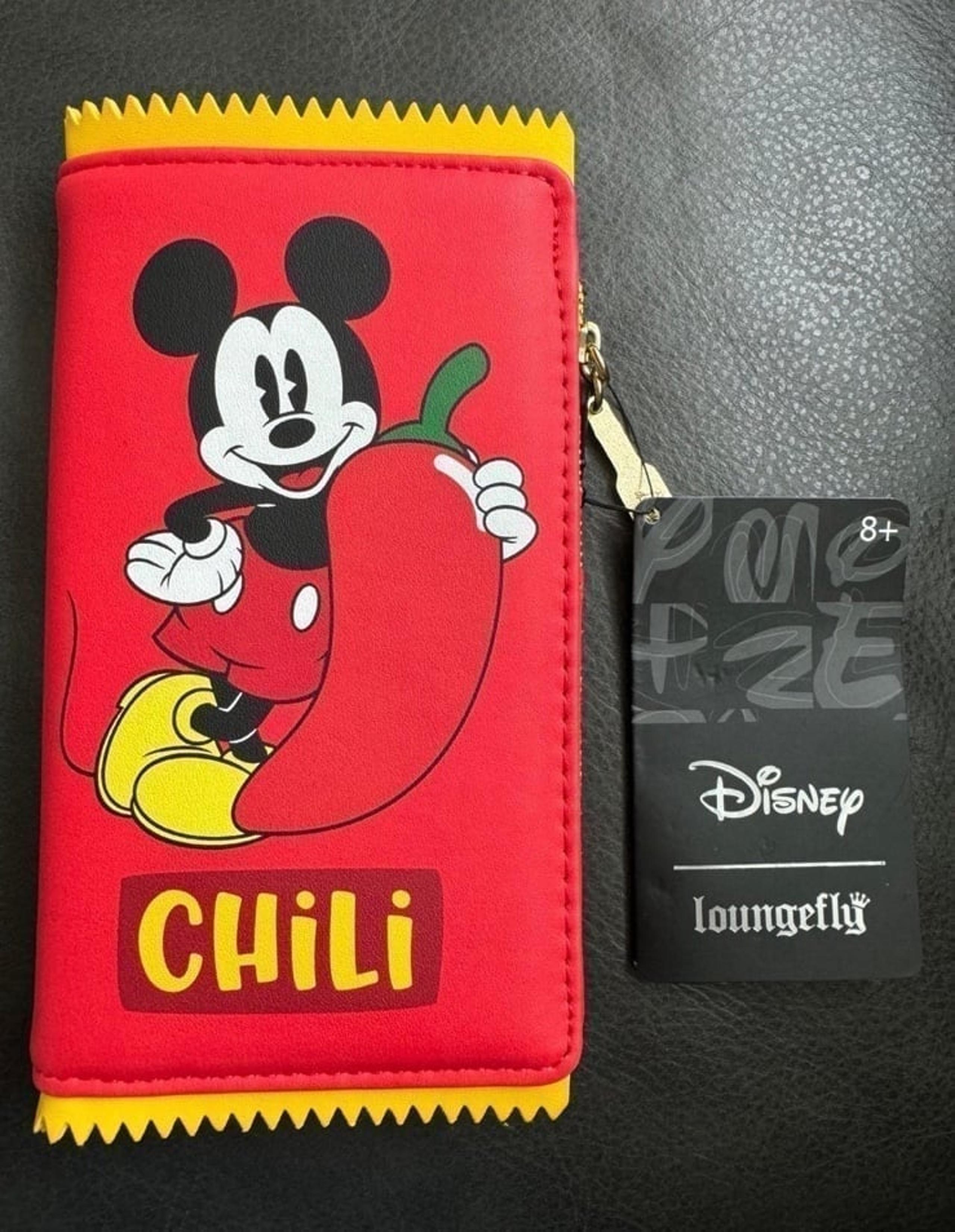 Loungefly Disney Mickey Mouse Hot Chili Sauce Packet Figural Flap Wallet wristle