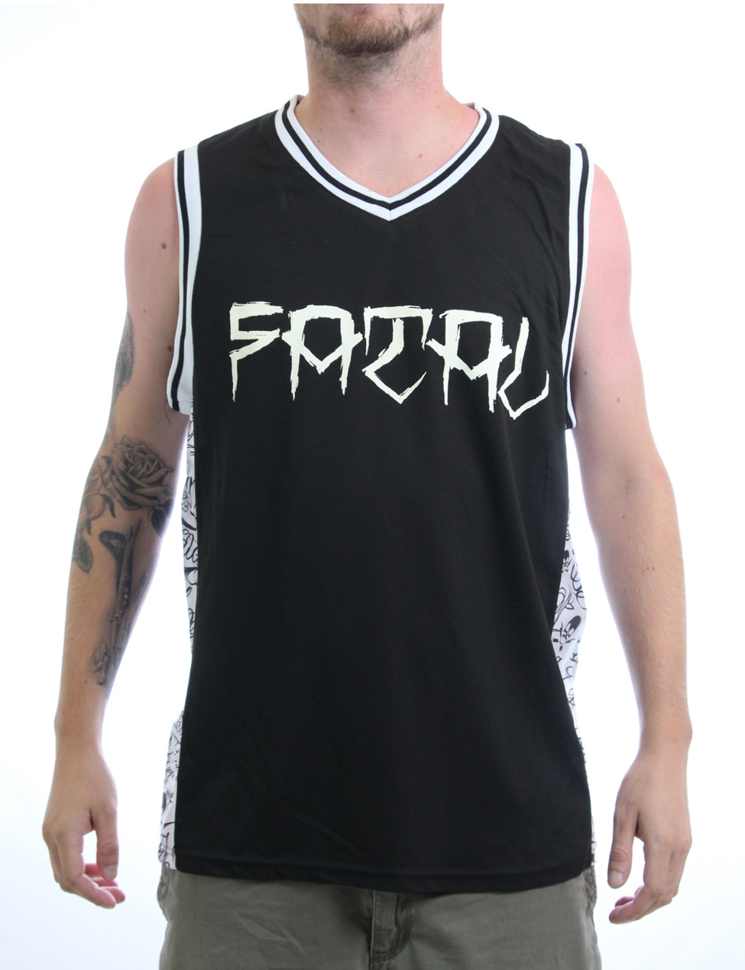 Fatal Black White Tank Skull XL D2