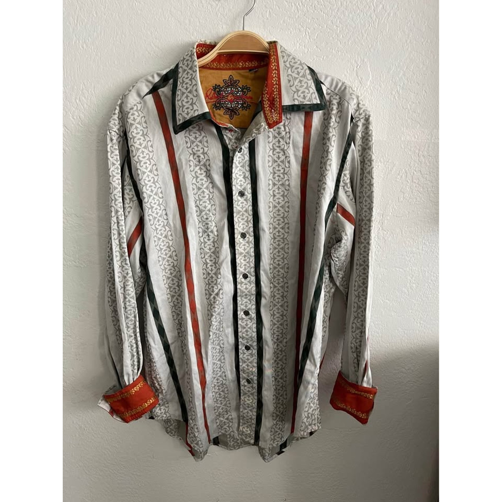 Men’s Robert Graham Button Down Long Sleeve Shirt (Large)