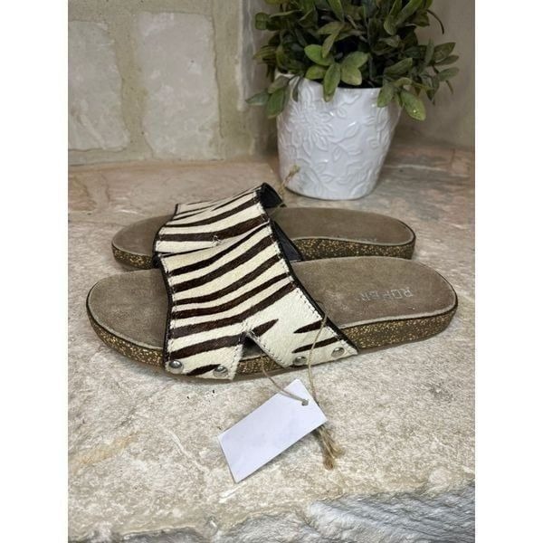 Roper “Destiny” Zebra Hair on Slide Sandals Sz 7