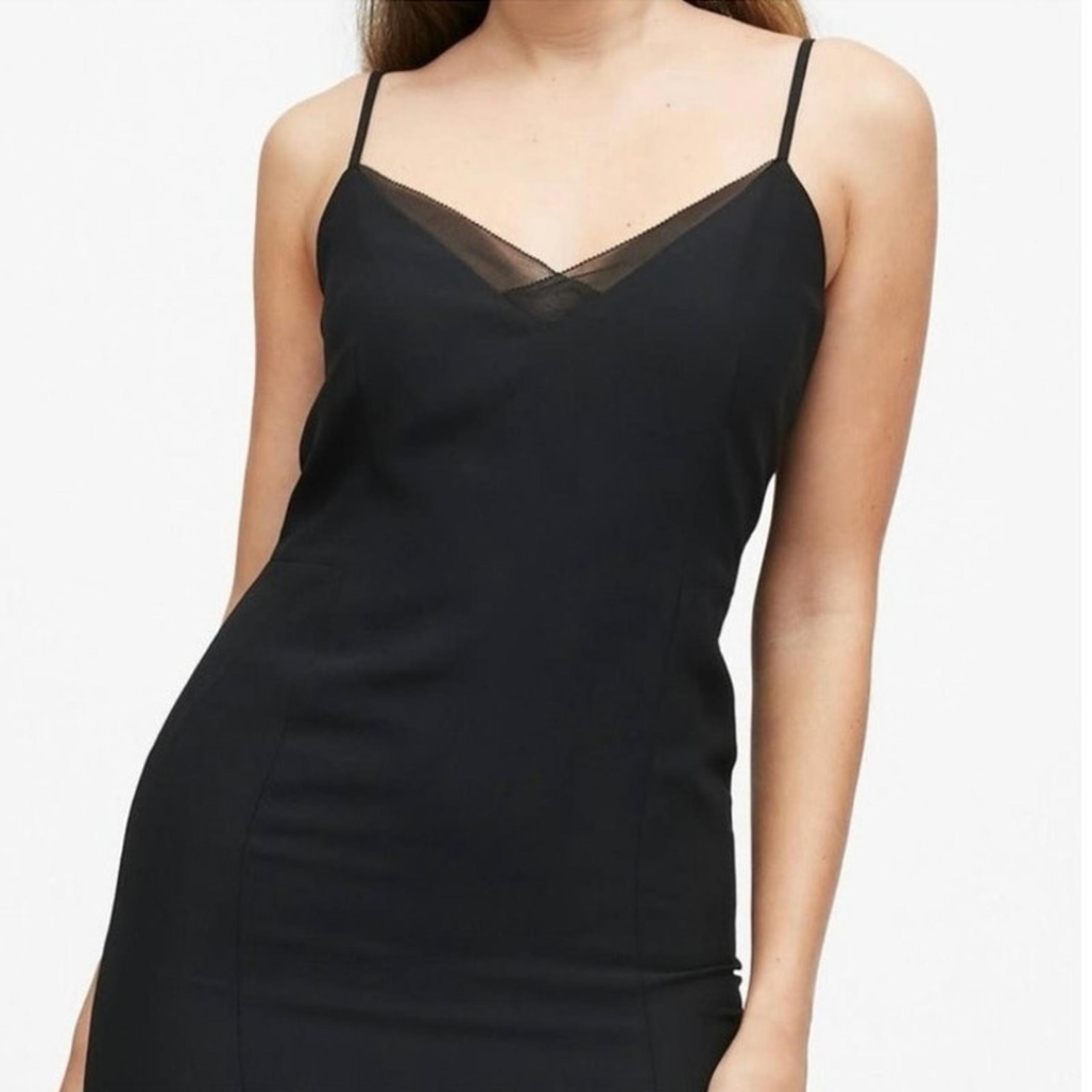 Banana Republic Black Midi Sheath Slip Dress