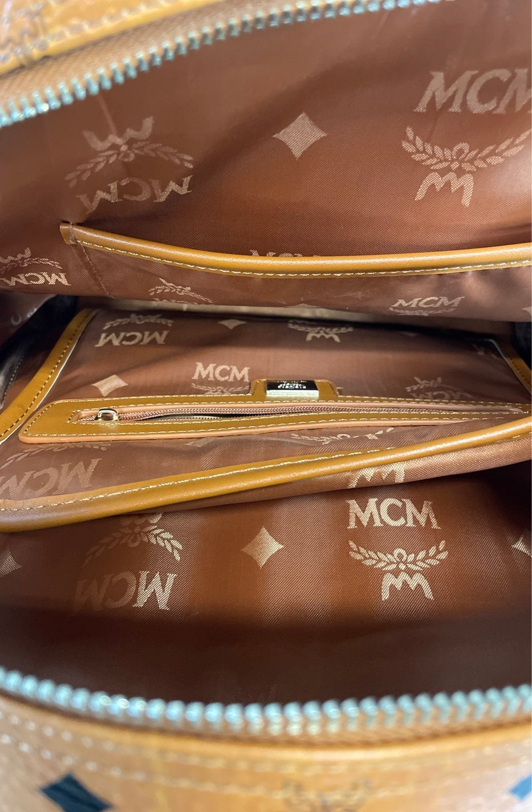 New with Tags MCM shops Backpacks Cognac With Studs