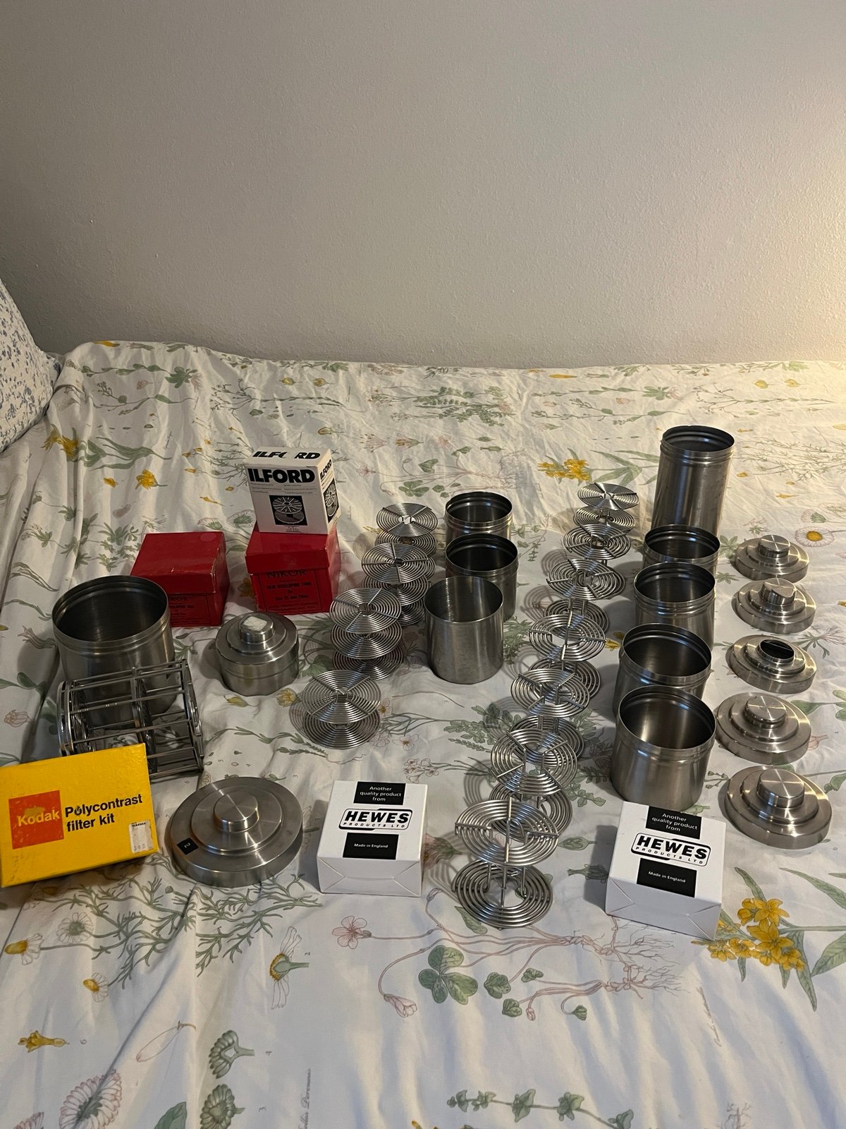 Lot of Vintage Developing Tanks, Reels, and others