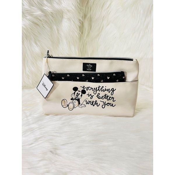 Disney Mickey Mouse Travel Makeup Bag with Removable Pouch
