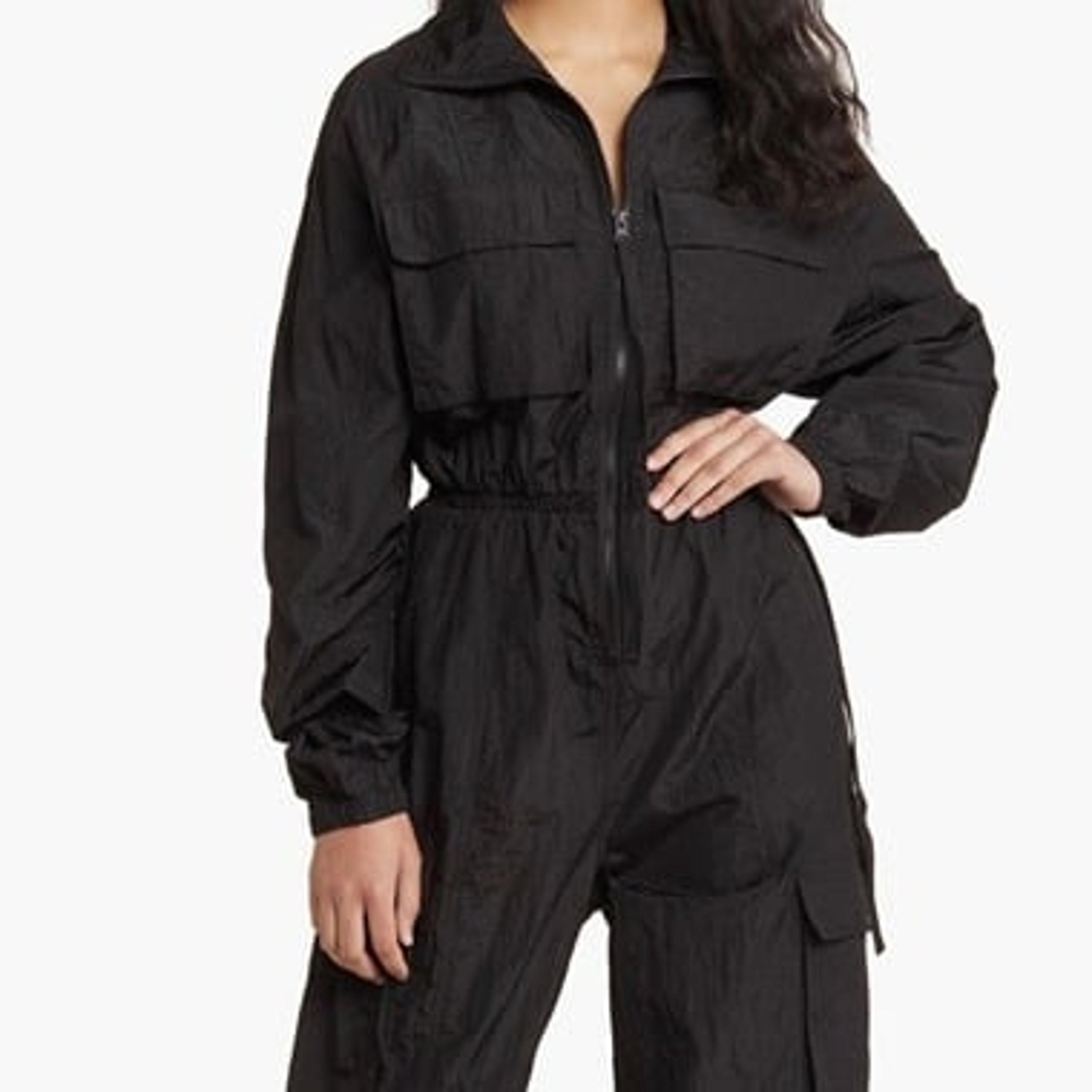 naked wardrove Jumpsuit small NEW womens windbreaker nylon cargo one piece pants