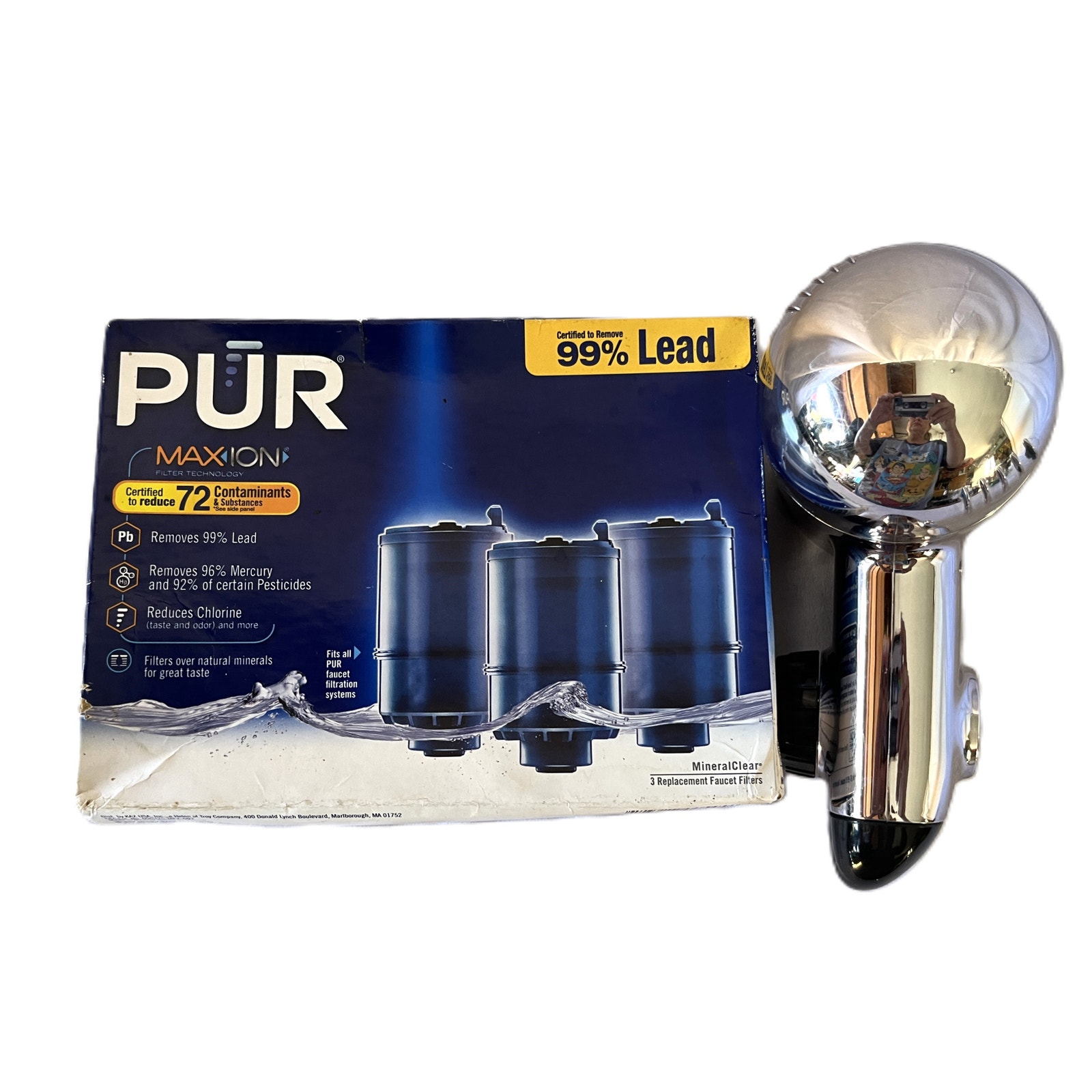 PUR Chrome Faucet Mount Filter System and 3 Pack Filters RF-9999