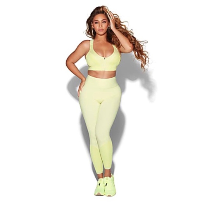IVY PARK ADIDAS RIB PANEL TIGHTS YELLOW TINT SMALL