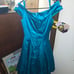 Vintage 80's aqua satin party dress