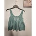 Free People Top Womens XS Green Tiered Ruffle Tank Lace Babydoll Boho Cottage