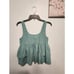 Free People Top Womens XS Green Tiered Ruffle Tank Lace Babydoll Boho Cottage