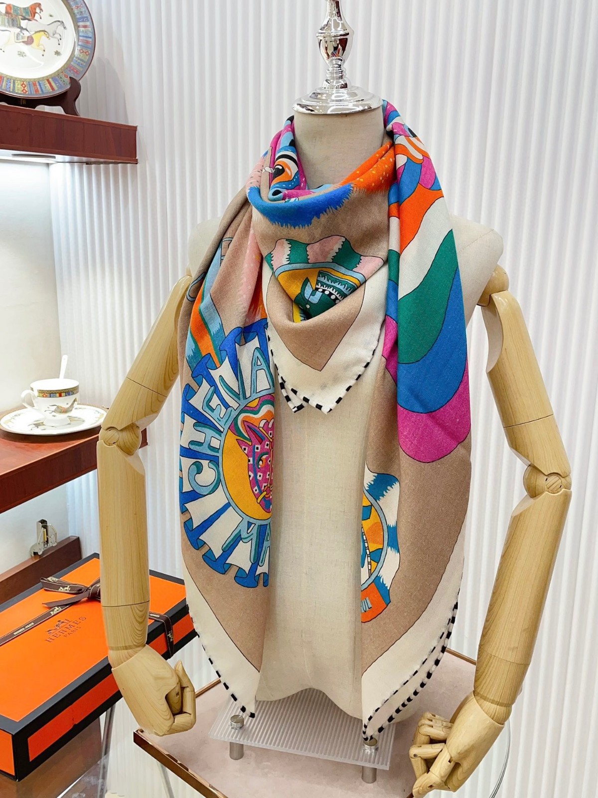 Colorful fashion painted scarves