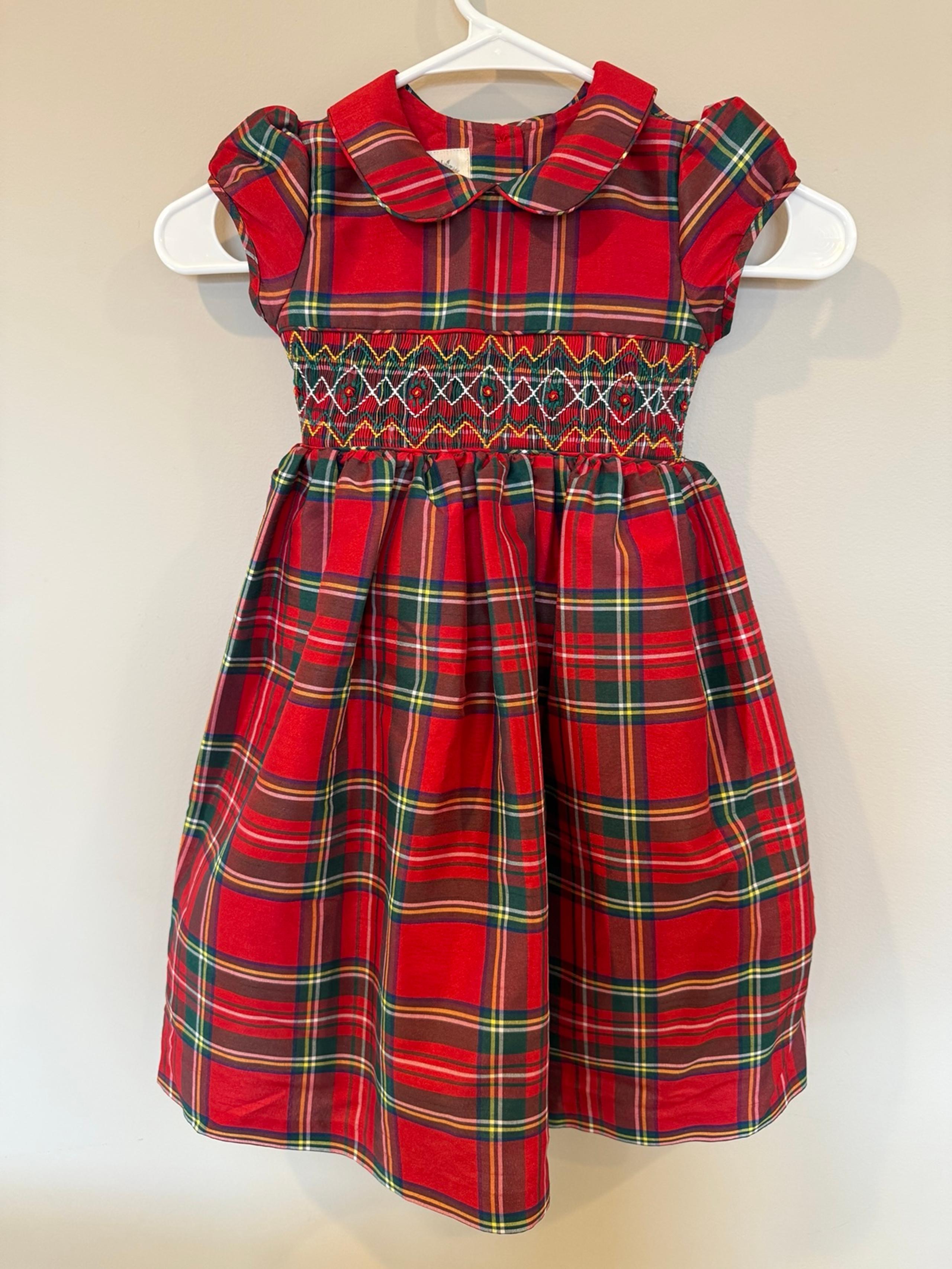 Girls’ Laura Ashley tartan taffeta dress, size 5