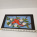 Vintage Carved Wood Plaque, Hand Painted, Cardinal Birds with Blossoms, Signed