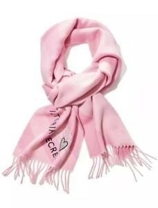 VS Signature Striped Print Scarf Pink