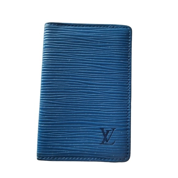 Louis Vuitton LV, Navy Blue Epi Leather small card Holders