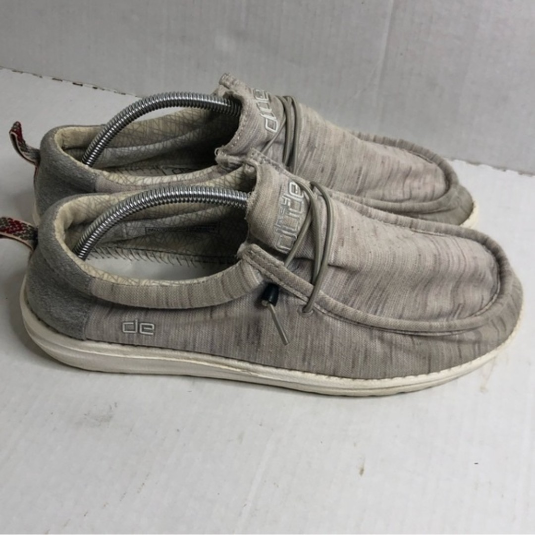 Hey Dude Mens Wally Size 10 Gray Slip On Shoes
