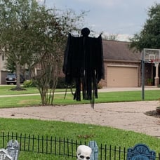 63” Dark Hanging Grim Reaper, Faceless Ghost in Black Horror Robe