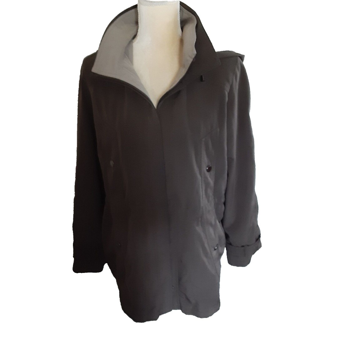 CG Gallery Collection chocolate brown hooded coat LP rain jacket lightweight