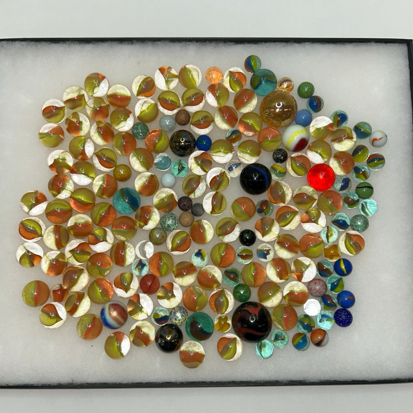 Large Lot Of Vintage Marbles Various Sizes