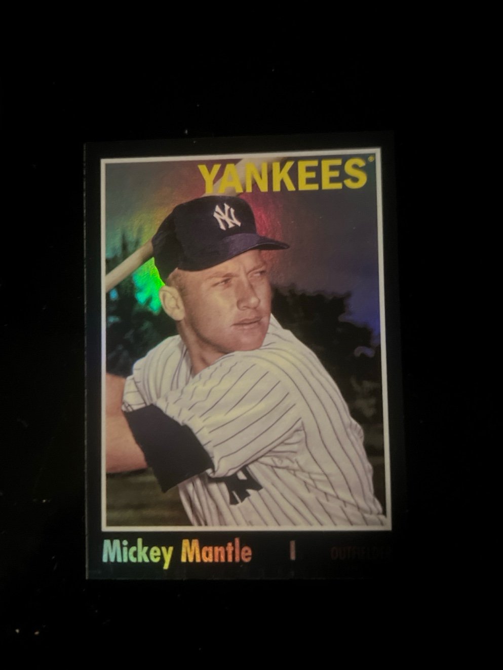 mickey mantle 2024 topps archives black foil sp #119 1970 new york yankees