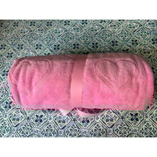 Stoney Clover Lane Hearts Beach Towel Pink Green Striped NWT