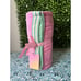 Stoney Clover Lane Hearts Beach Towel Pink Green Striped NWT