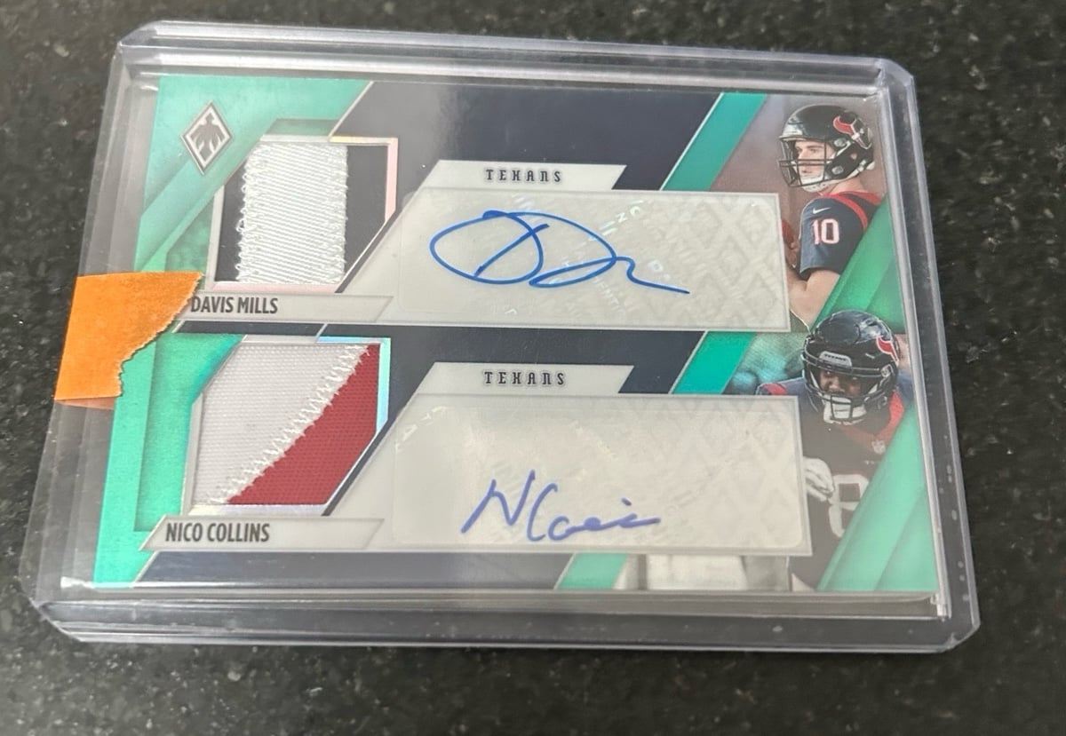 2021 Panini Phoenix - Dual Patch Auto RPA Davis Mills, Nico Collins 6/25 SSP!