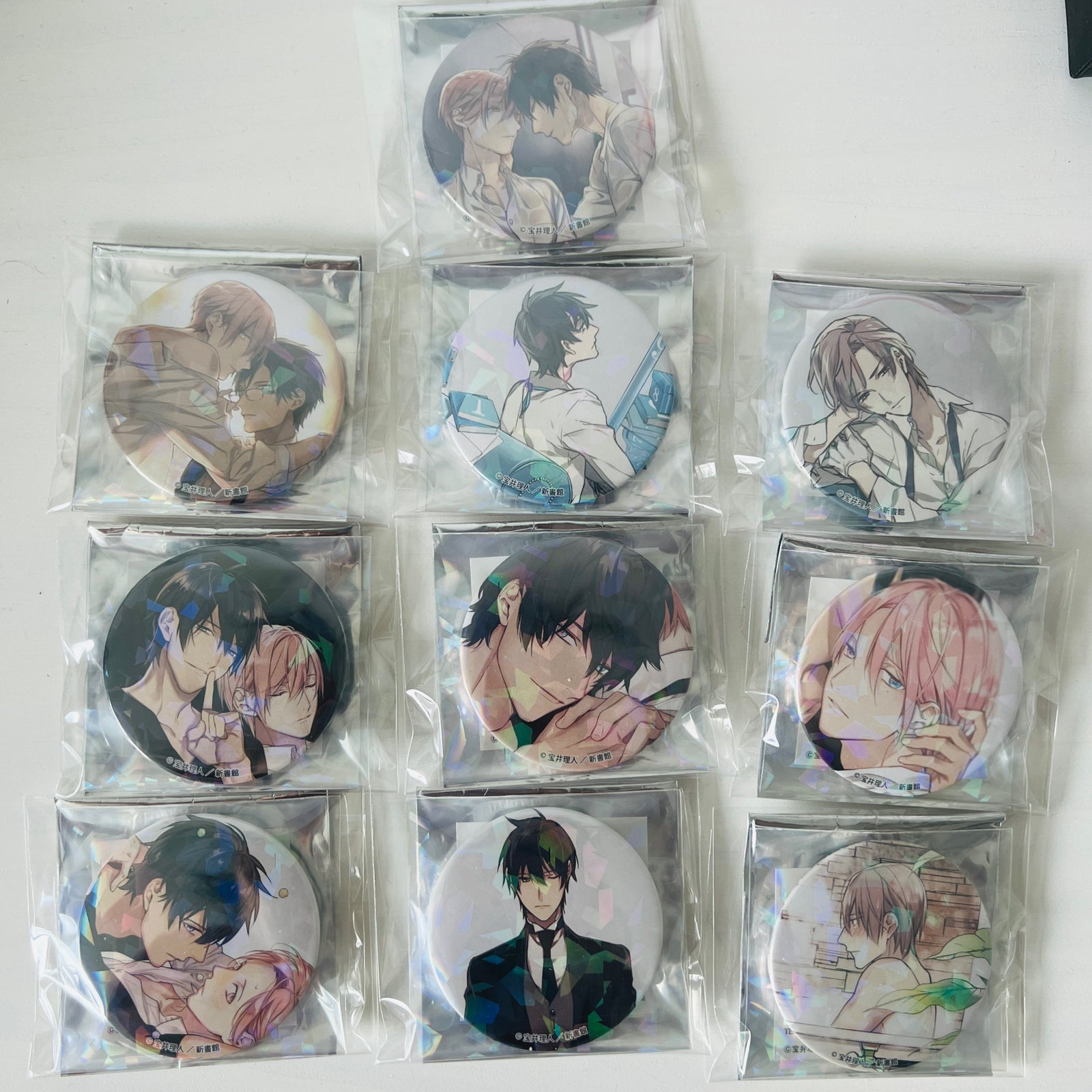 Bl/Yaoi Ten Count Genga Can Badge Set RARE!!