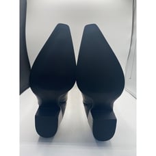 Arezzo Women's Black Leather Vivian Mid Block Rounded Toe Booties Size 9.5 NIB