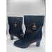Arezzo Women's Black Leather Vivian Mid Block Rounded Toe Booties Size 9.5 NIB