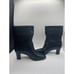 Arezzo Women's Black Leather Vivian Mid Block Rounded Toe Booties Size 9.5 NIB