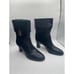 Arezzo Women's Black Leather Vivian Mid Block Rounded Toe Booties Size 9.5 NIB