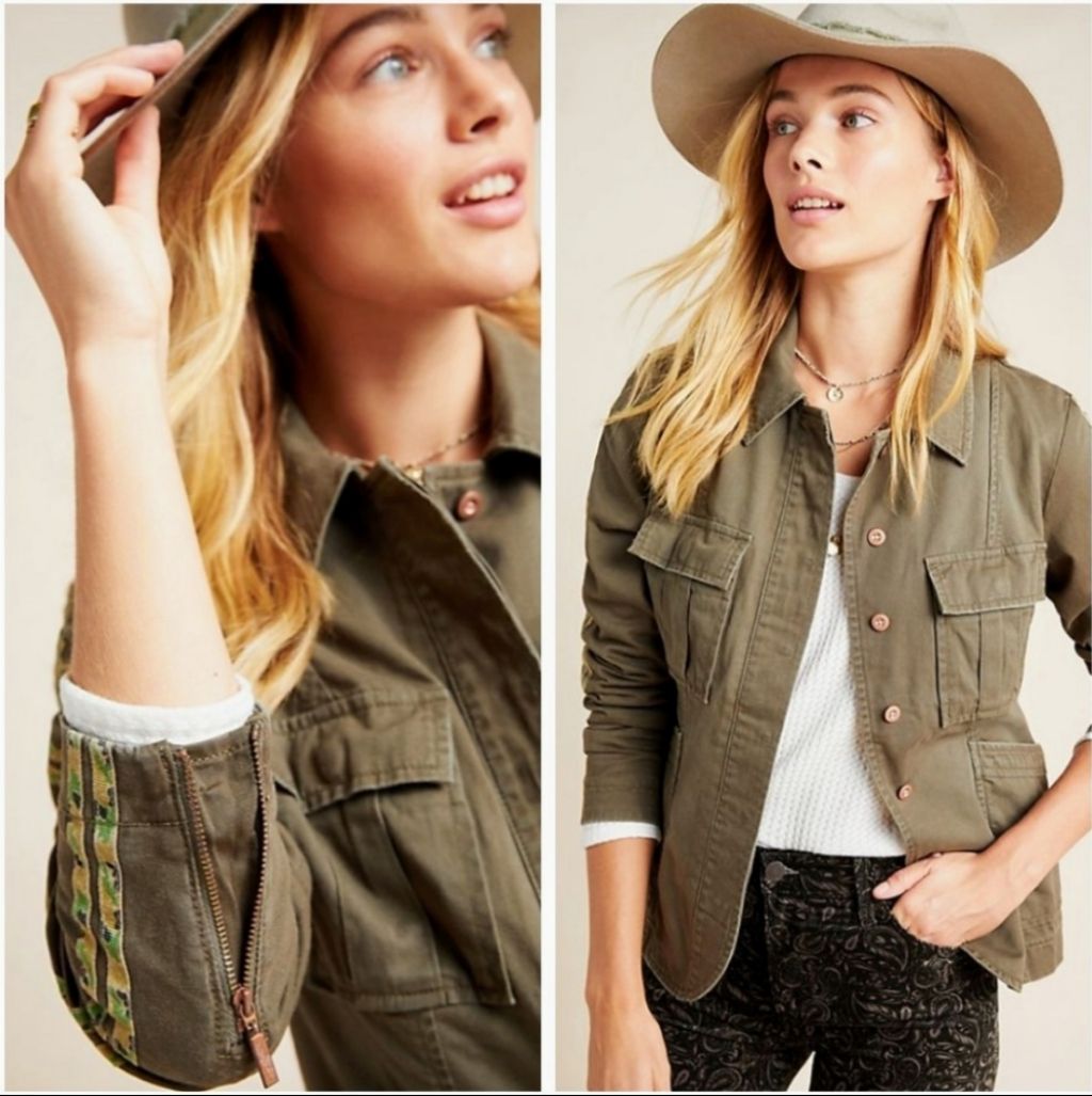 ANTHRO Olivette Camo Utility Jacket