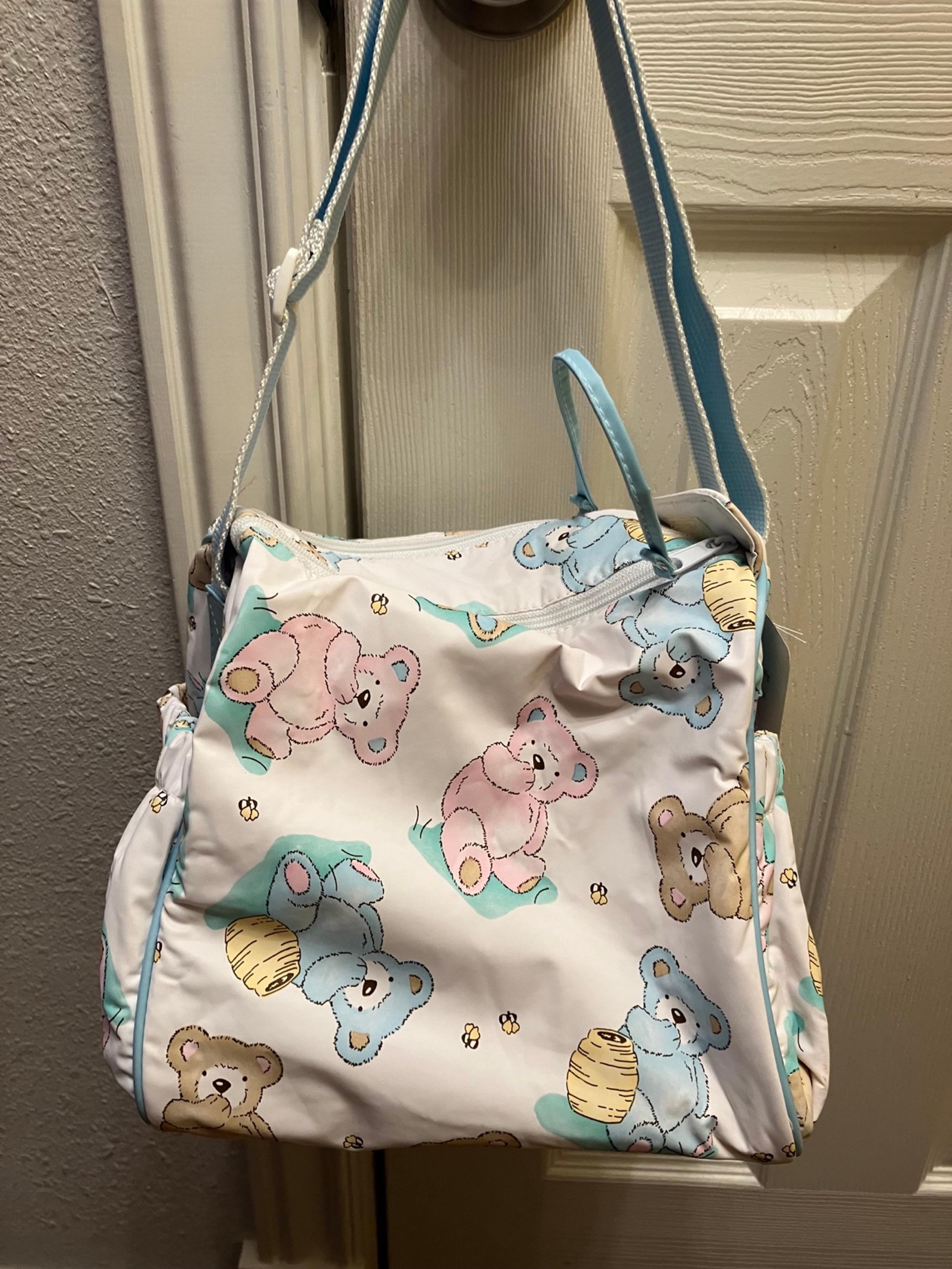 Vintage Carters Baby Bag Diaper Bag Bottle Bag NWT Pastel Bears
