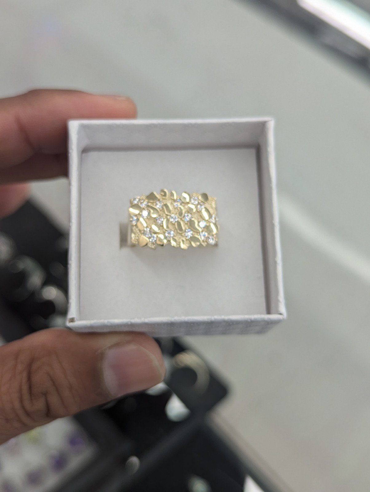 10kt Real Gold Nugget Ring for Men