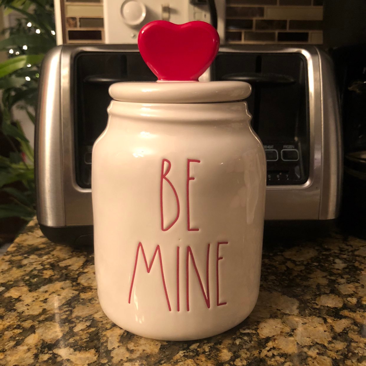 rae dunn be mine canister