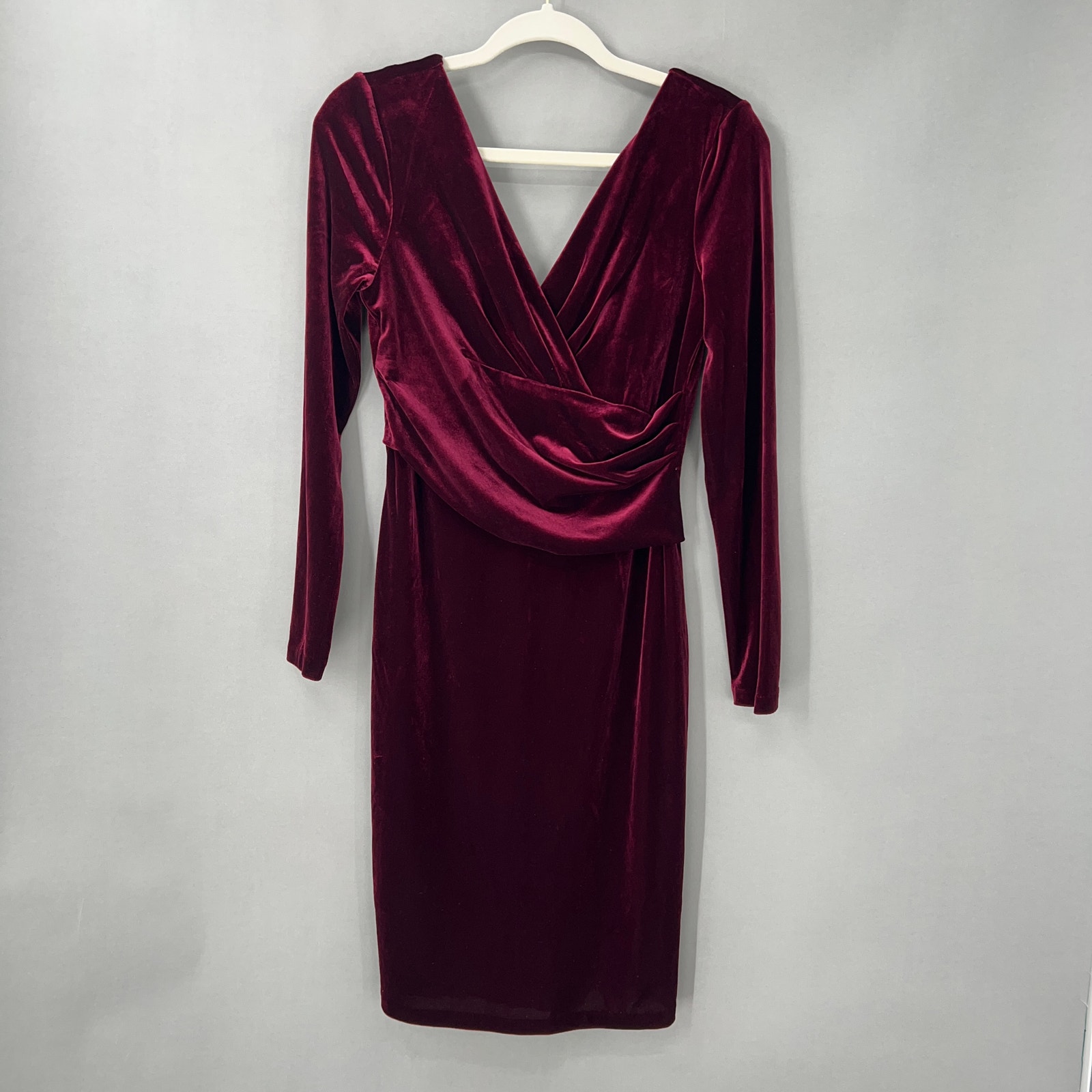 Eliza J Velvet Dress Womens 6 Old Hollywood Modest Holiday Glam Wedding Guest