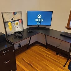 L-Shaped Gaming Desk 51 Inches With Removable Monitor Riser