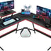 L-Shaped Gaming Desk 51 Inches With Removable Monitor Riser