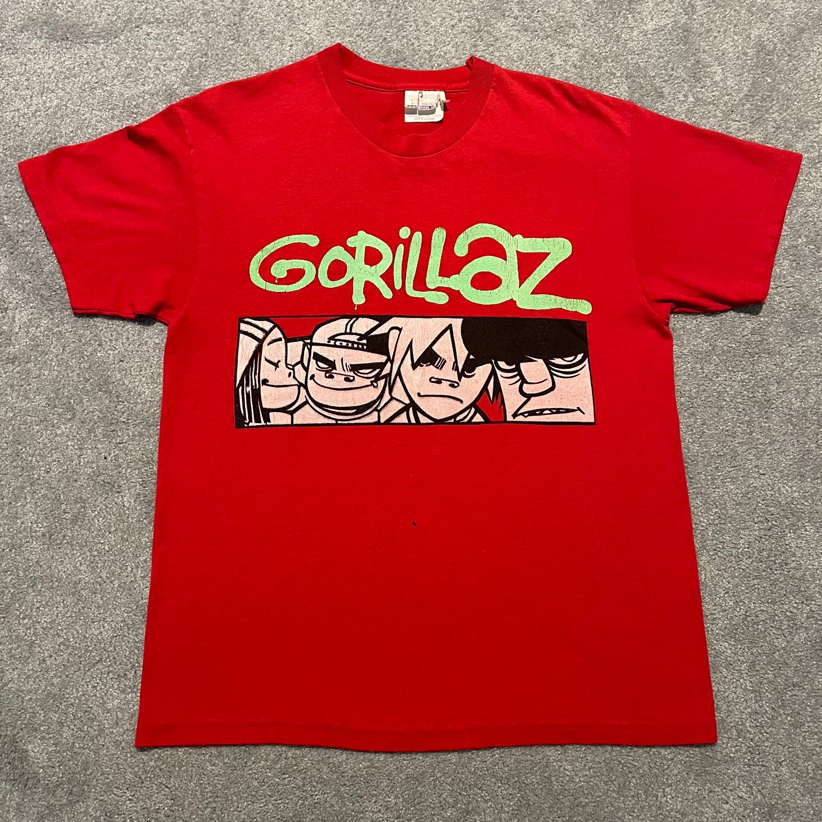 Rare Vintage 2000s Gorillaz Box Logo Band Rap Graphic Logo T Shirt