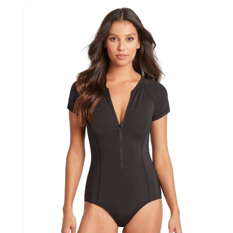 Sea Level Essentials Eco Essentials Short Sleeve One Piece Black Women's Size 14