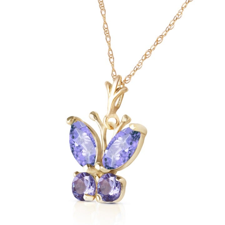 14K GOLD NECKLACE WITH TANZANITES