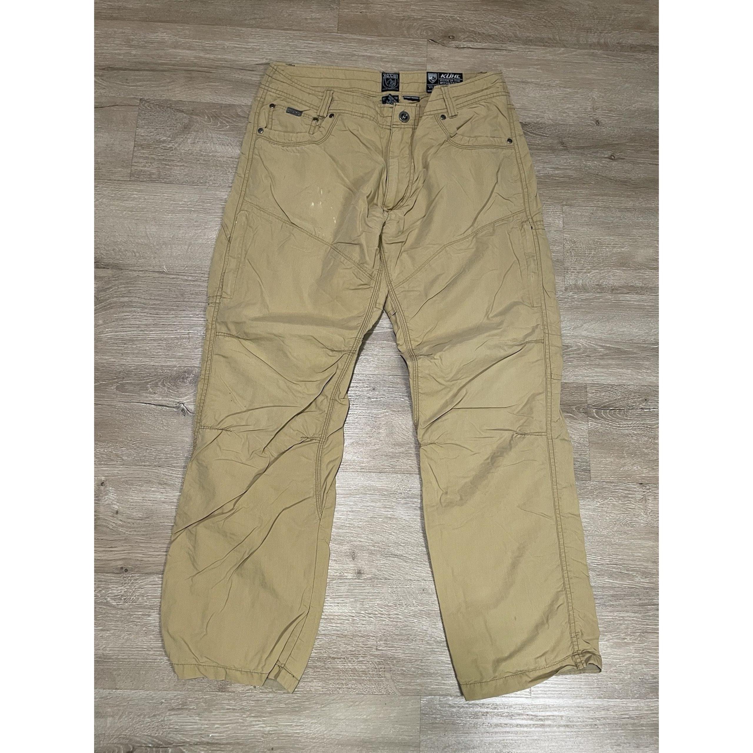 Kuhl Men's Sz 34x30 Tan Beige Comfort Stretch Utility Pants Hiking Outdoor