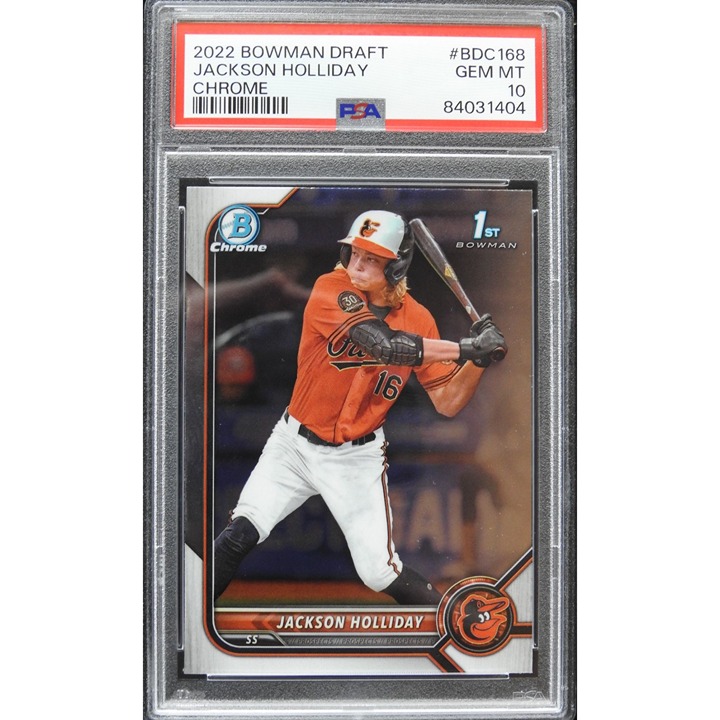 2022 Jackson Holliday 1st Bowman Draft Chrome BDC-168 Orioles PSA 10 GEM MINT